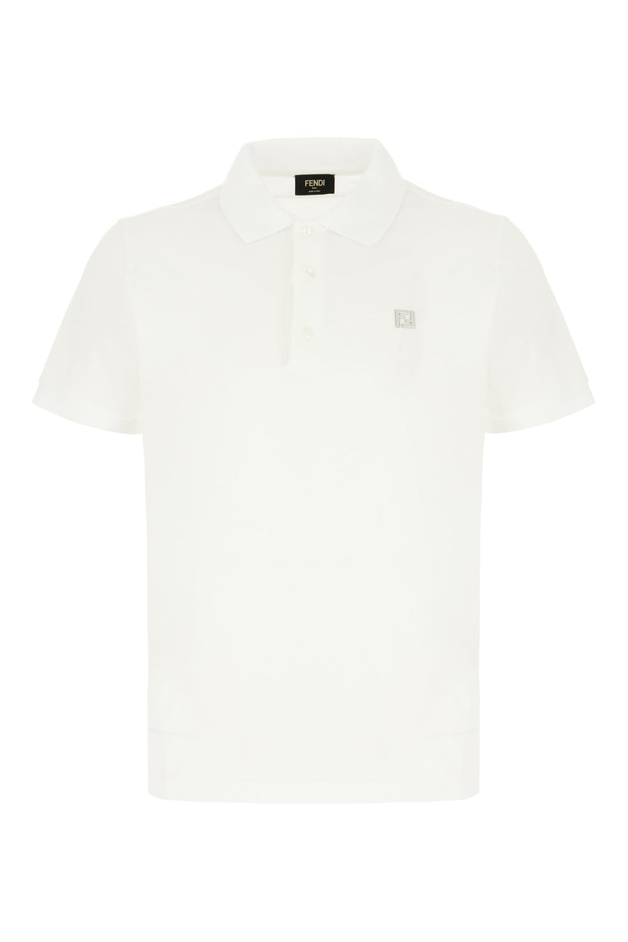 Fendi Polo in piquet bianco