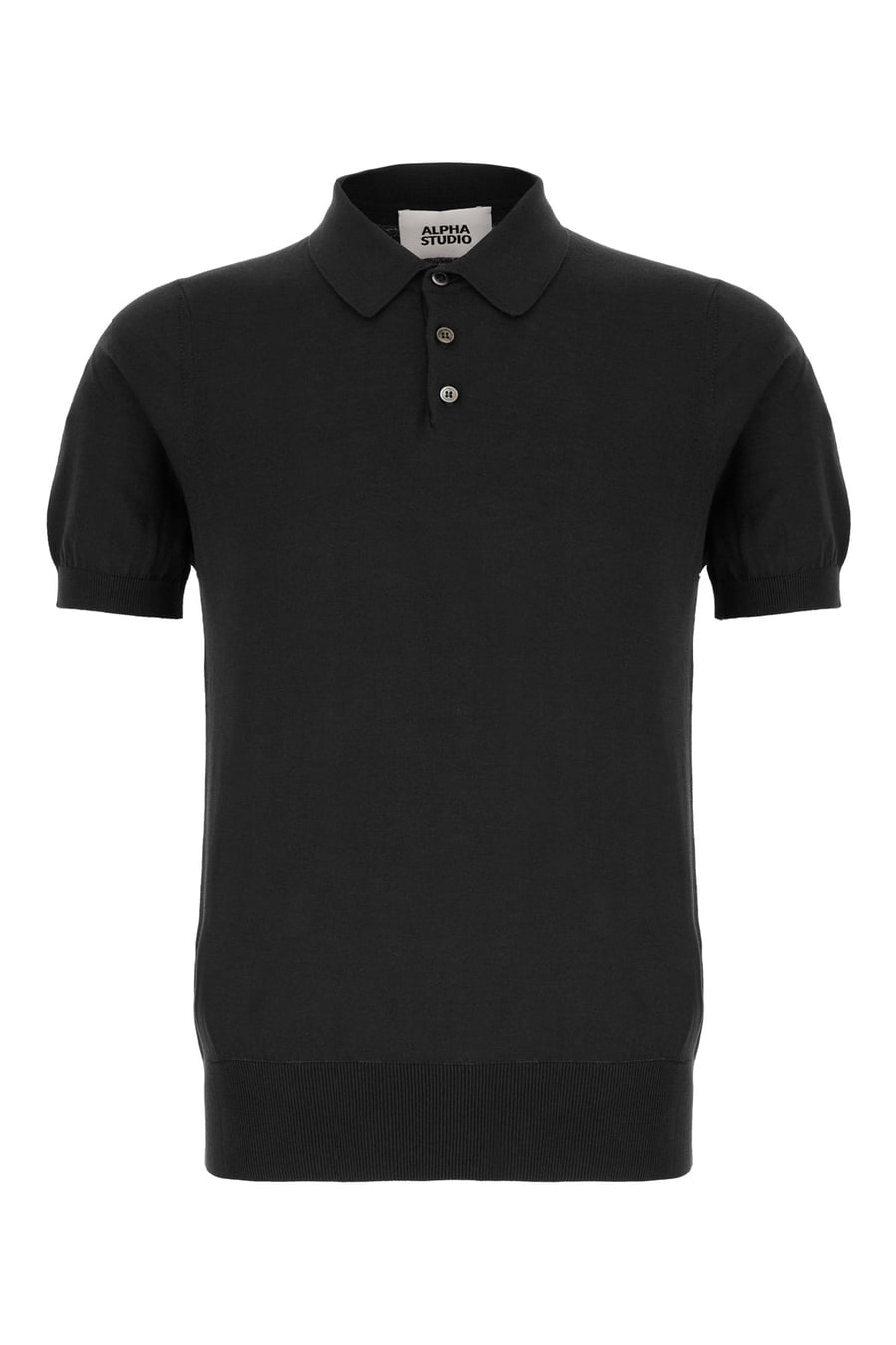ALPHA STUDIO Polo in misto cotone nero