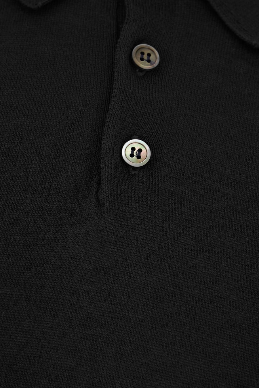 ALPHA STUDIO Polo in misto cotone nero, view 3