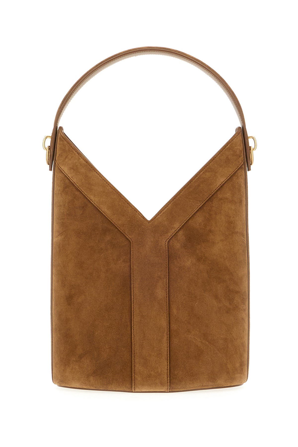 Saint Laurent Borsa a secchiello Y Long in pelle scamosciata marrone