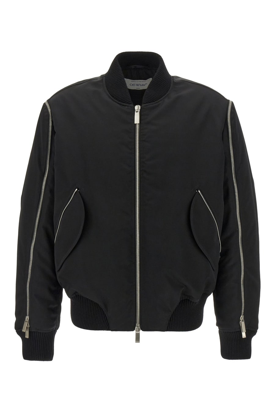 Off-White Bomber imbottito in nylon nero