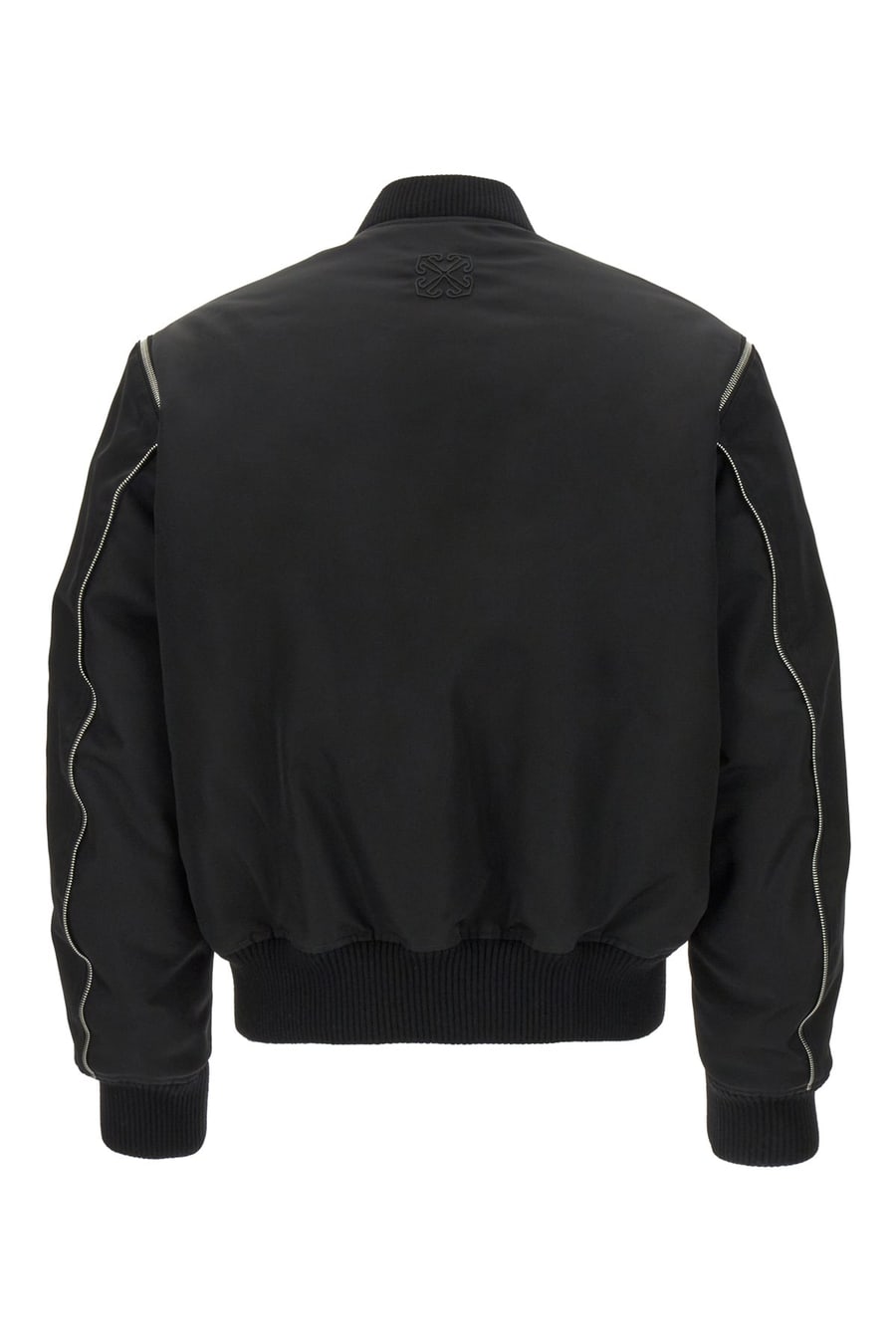 Off-White Bomber imbottito in nylon nero, view 2