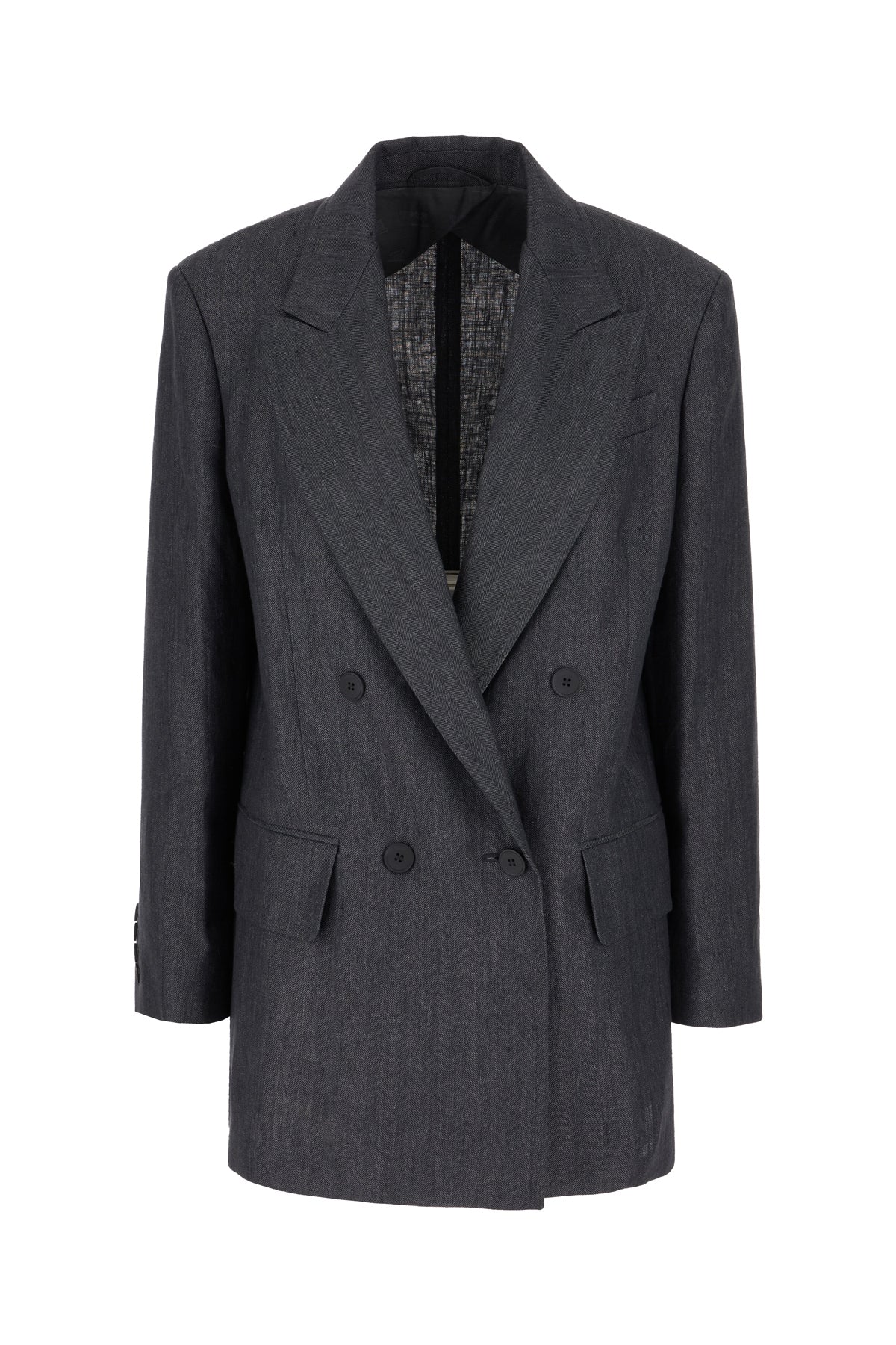 Max Mara Giacca in lino antracite