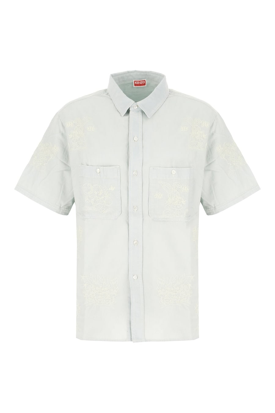 KENZO Camicia in chambray azzurro