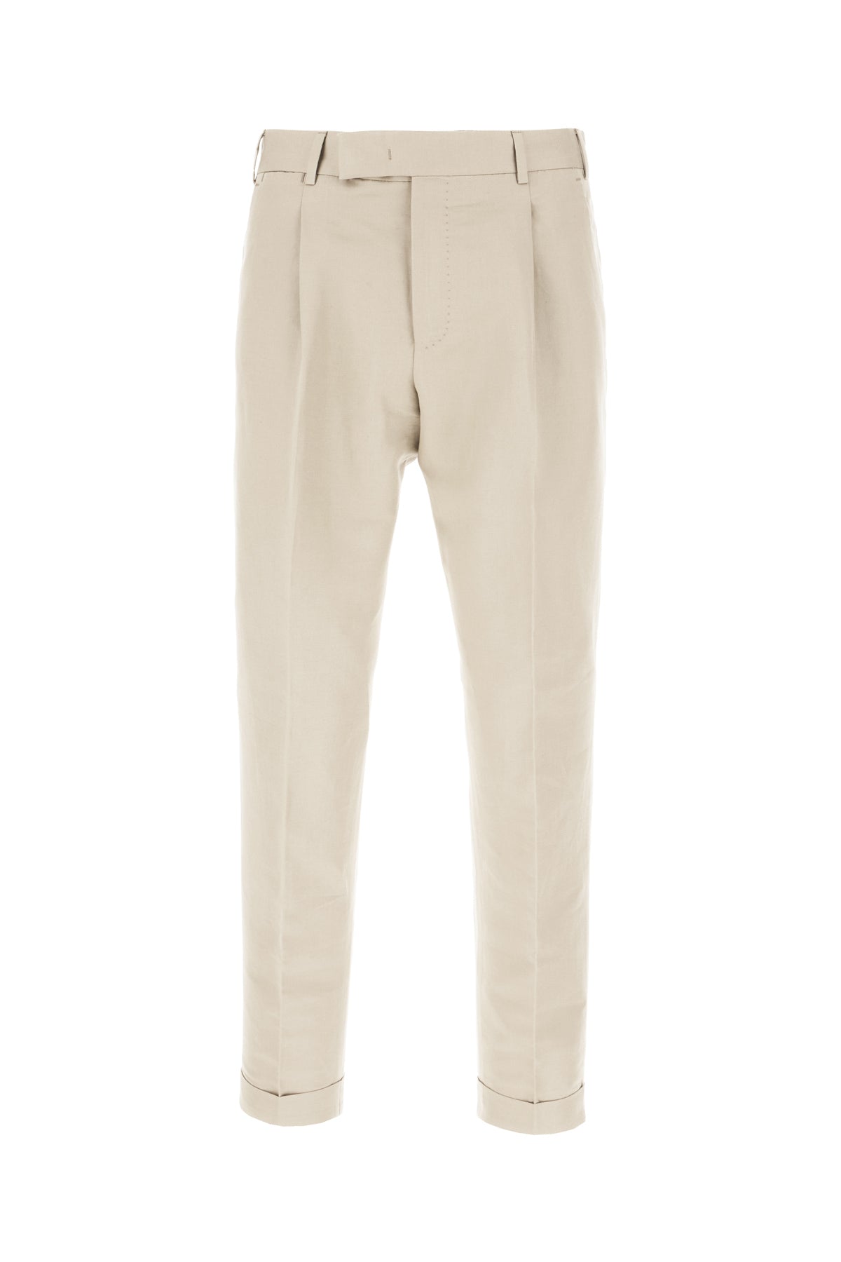 PT Torino Pantalone in misto lino sabbia