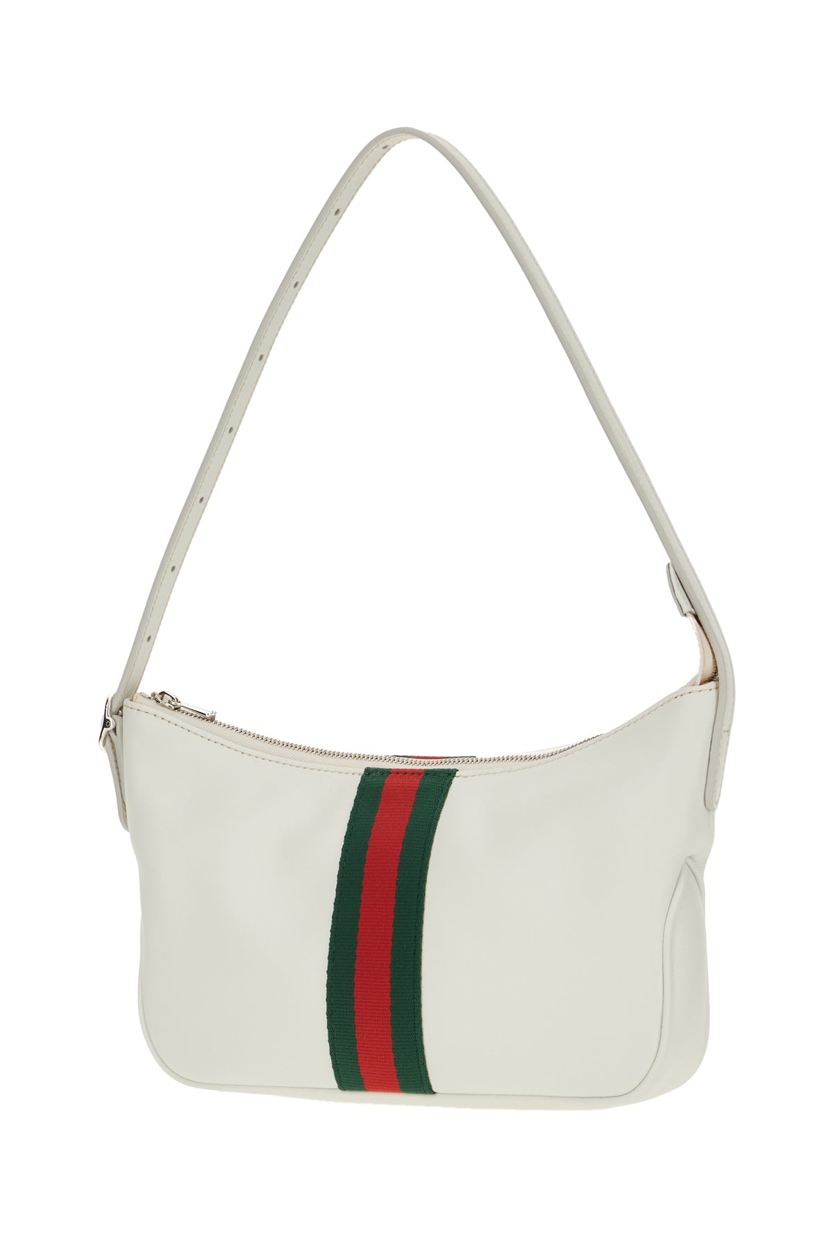 Gucci Borsa a spalla piccola Lunetta in pelle bianca, view 2