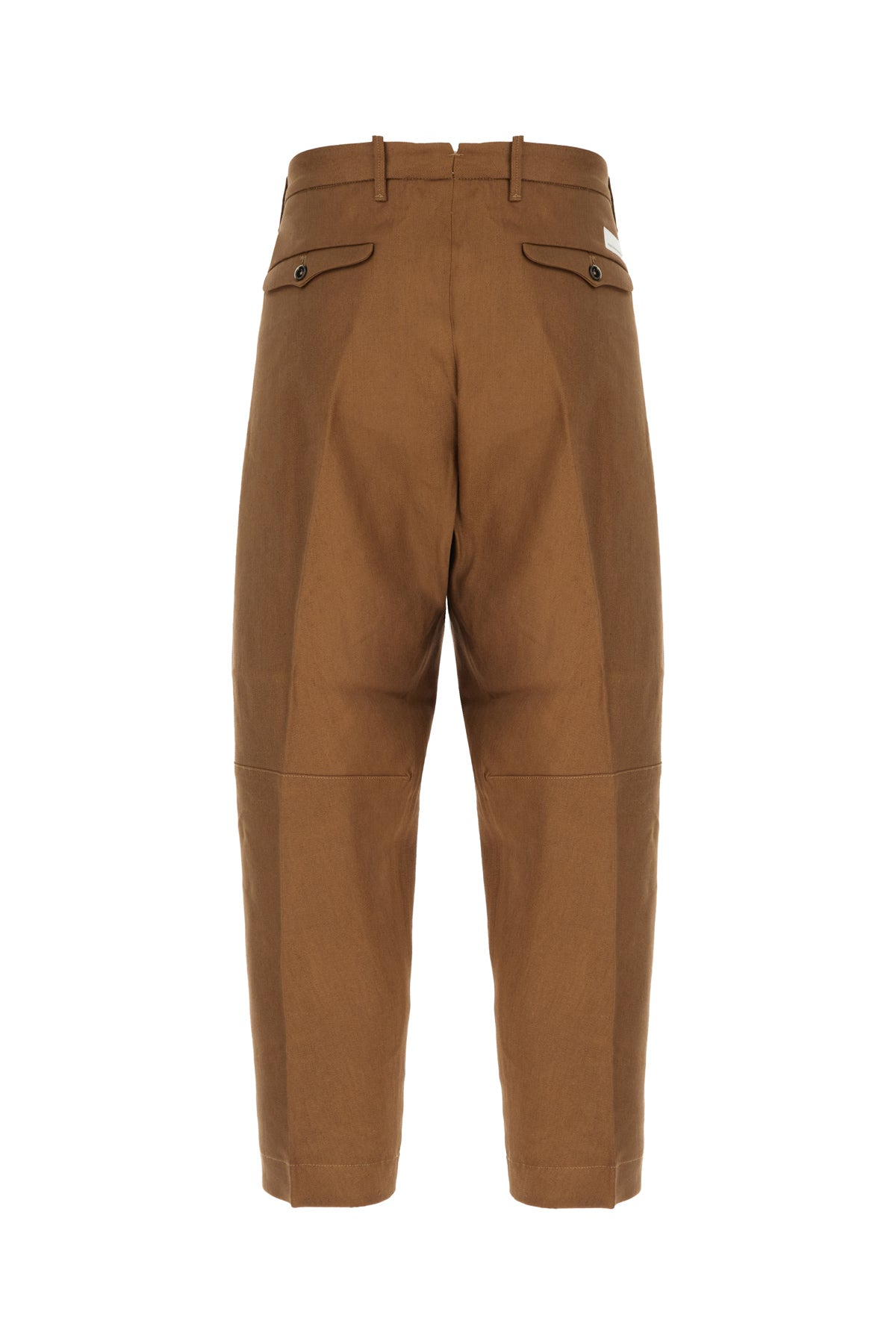 NINE IN THE MORNING Pantalone in misto lino stretch marrone, view 2