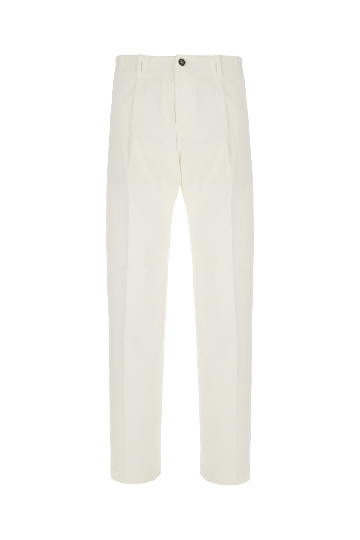 NINE IN THE MORNING Pantalone in cotone stretch avorio