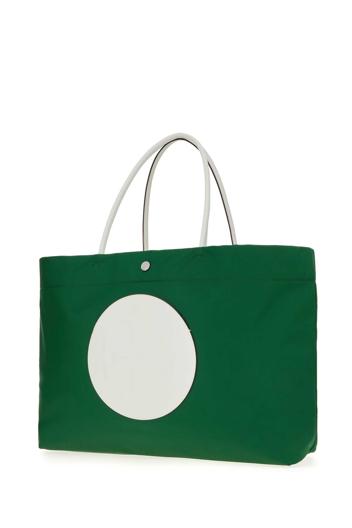 Tory Burch Borsa shopping Ella Twist in nylon verde, view 2