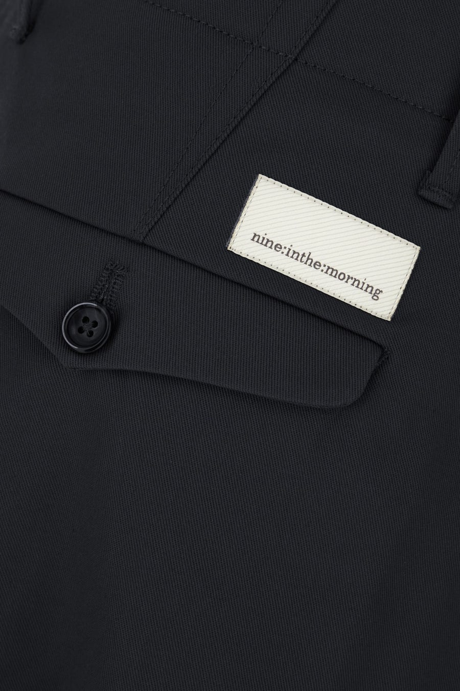 NINE IN THE MORNING Pantalone in cotone stretch blu navy, view 3