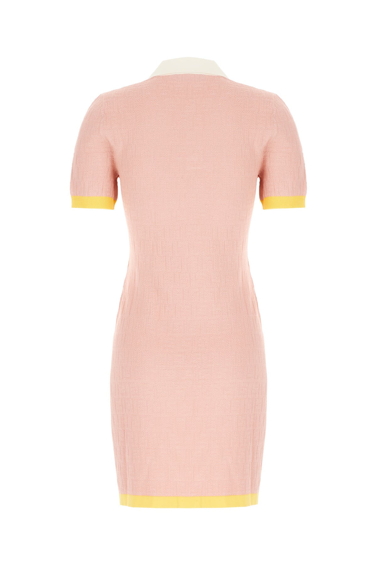 Fendi Abito polo in misto cotone rosa, view 2