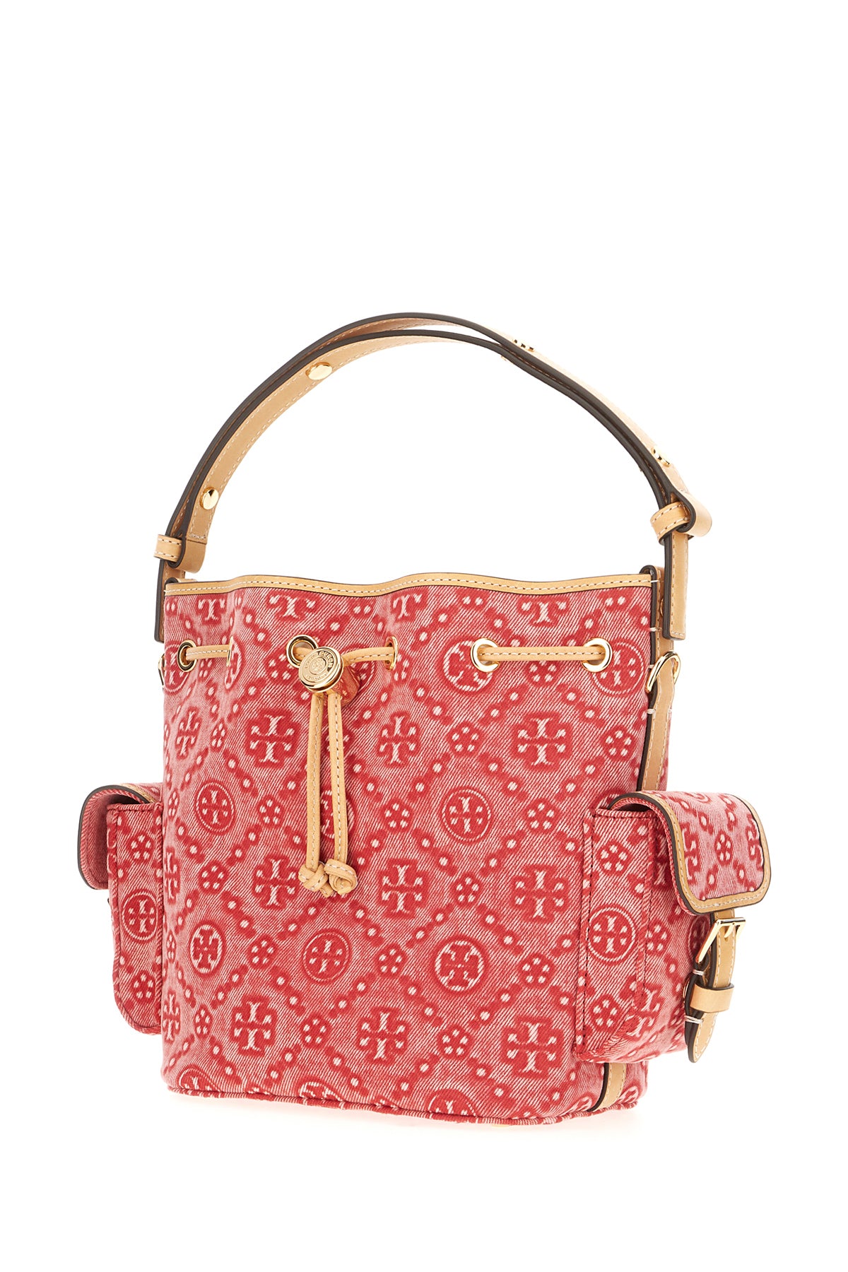 Tory Burch Borsa a secchiello in denim multicolor, view 2