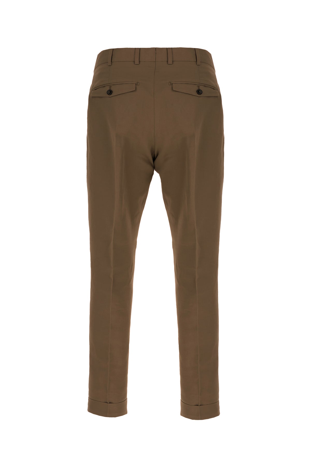 PT Torino Pantalone in misto lino marrone, view 2