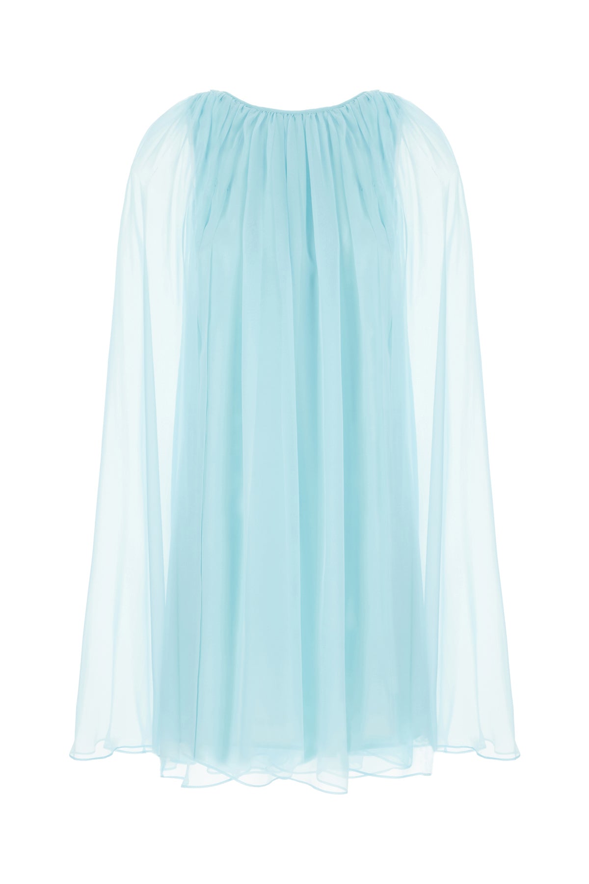 Max Mara Pianoforte Mini abito in seta azzurra