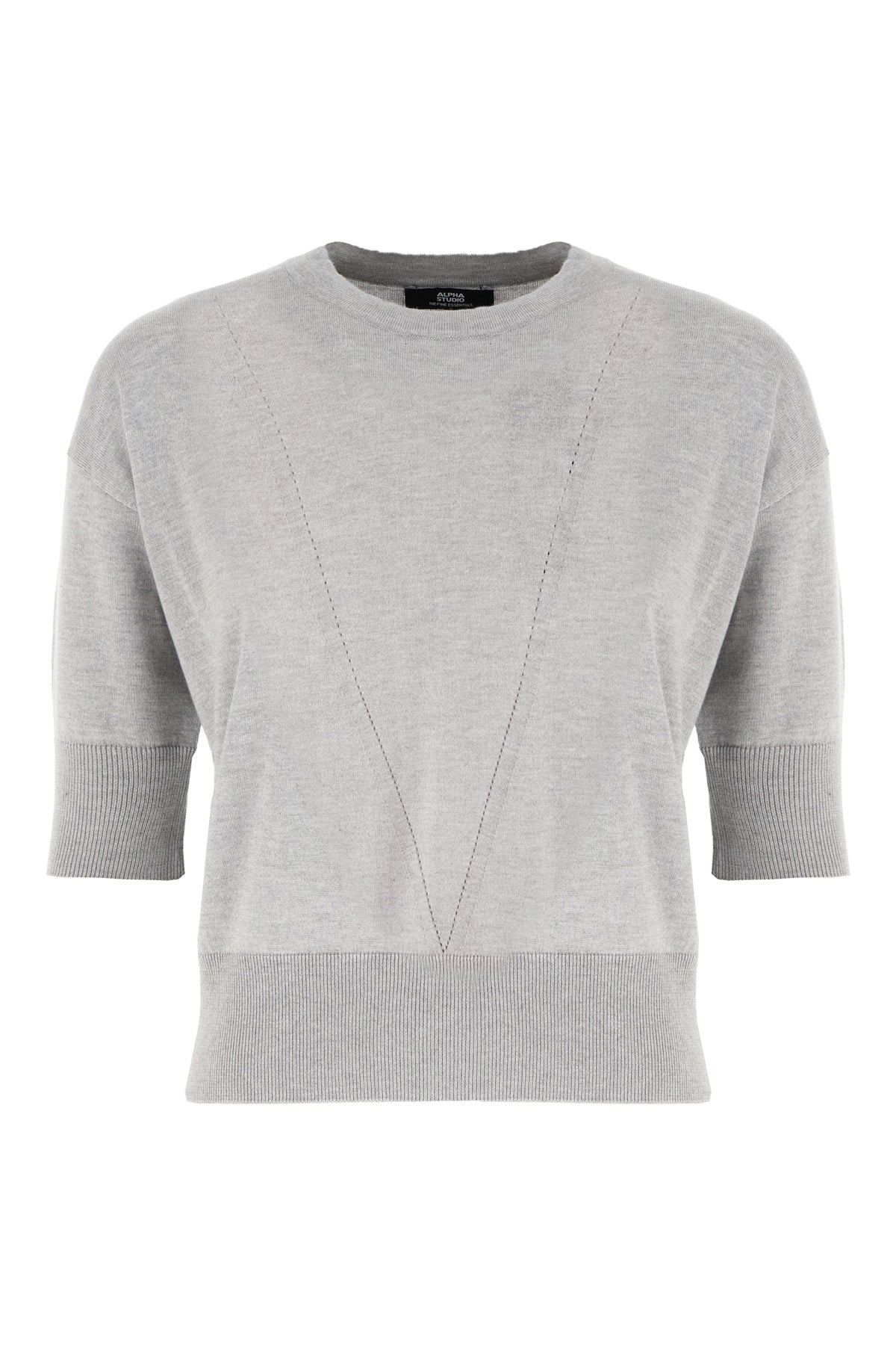 ALPHA STUDIO Maglione in misto seta grigia