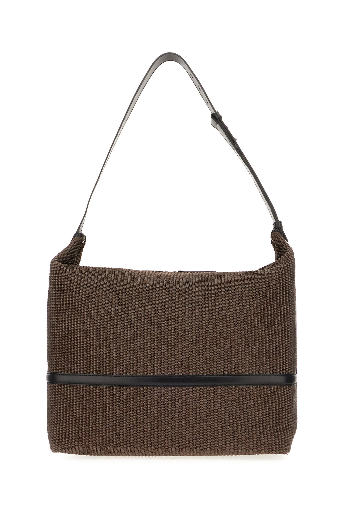 Dries Van Noten Borsa shopping in rafia cioccolato