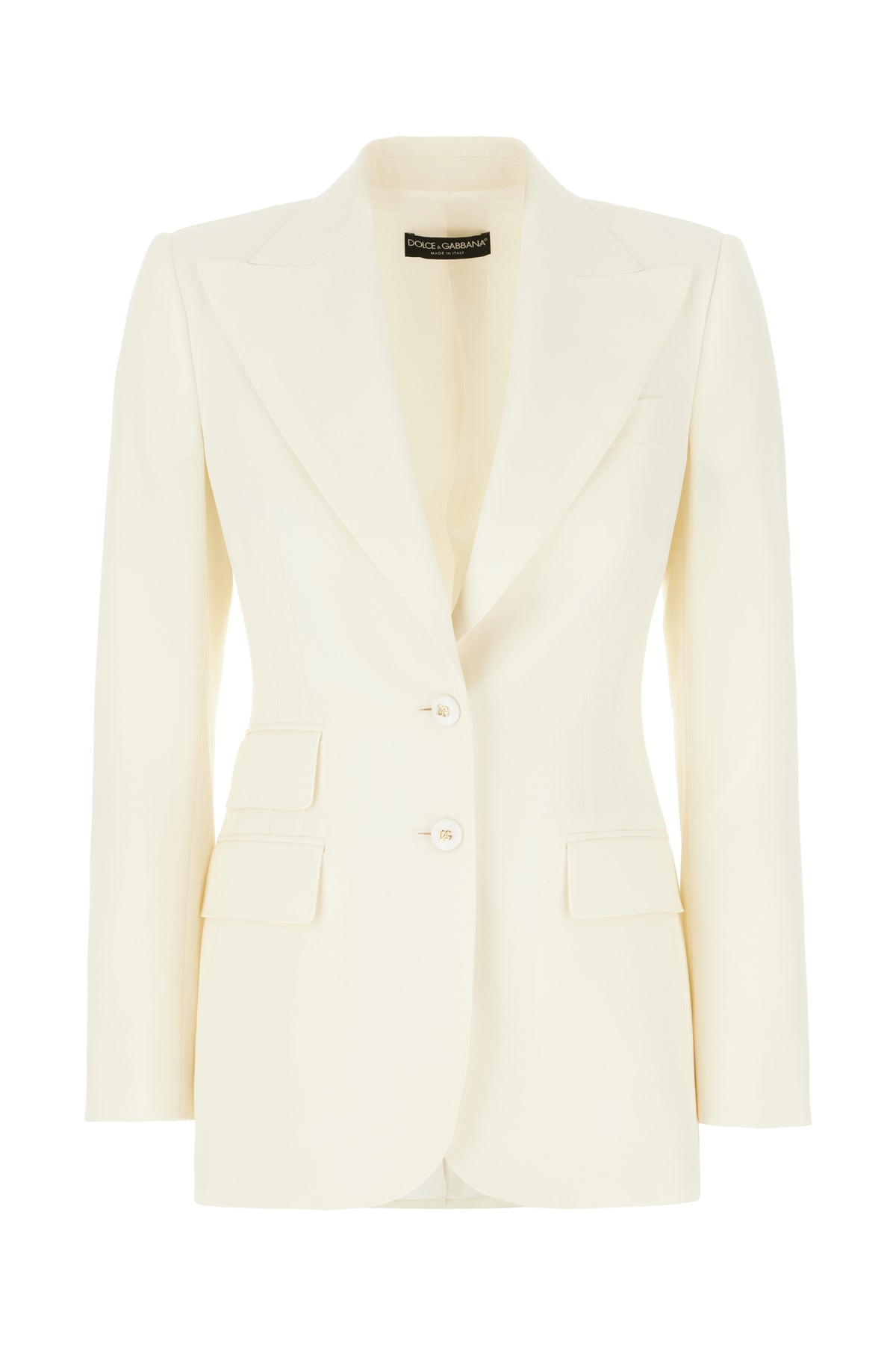 Dolce & Gabbana Giacca in lana stretch avorio