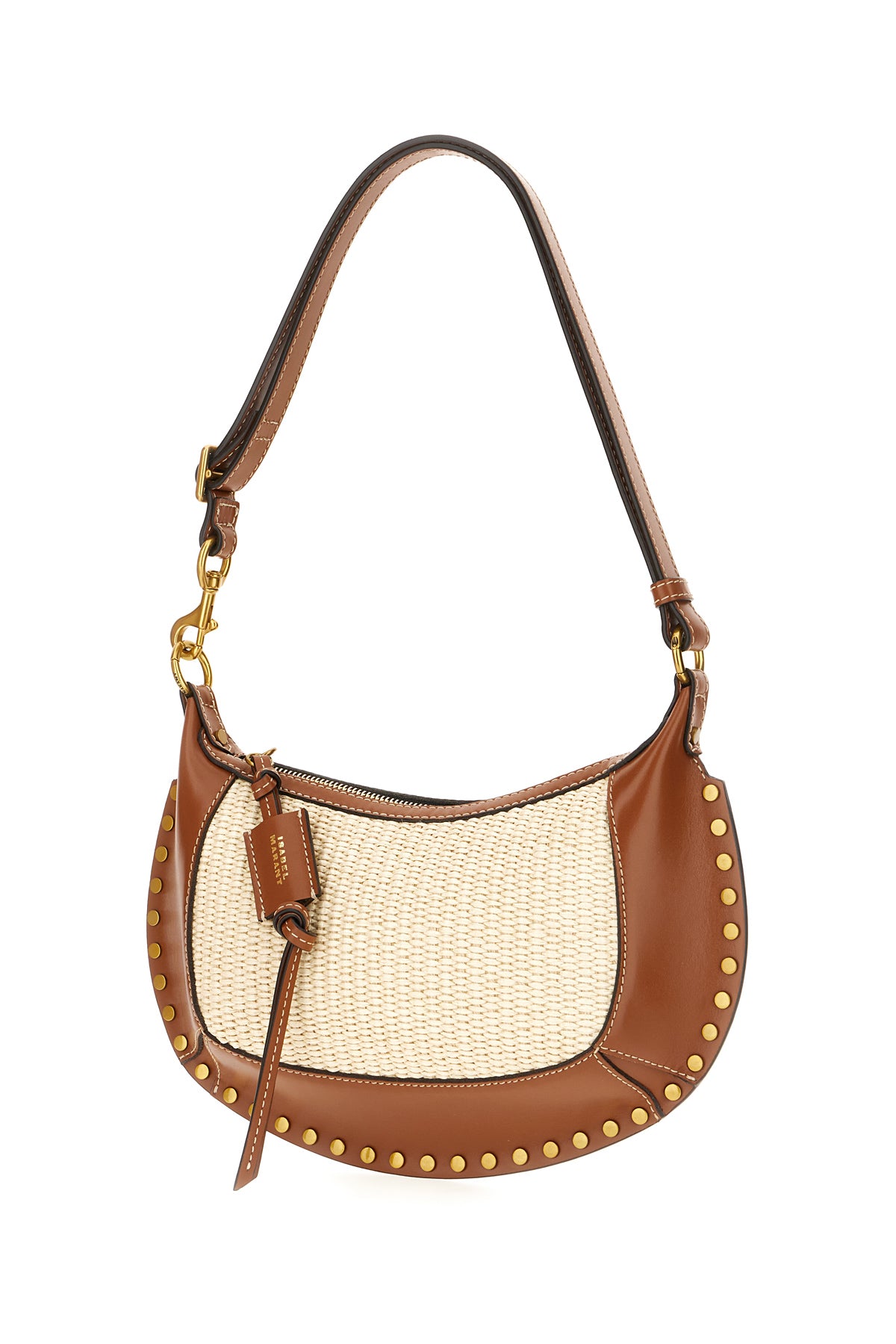 Isabel Marant Borsa a spalla Oskan Moon bicolor in pelle e rafia