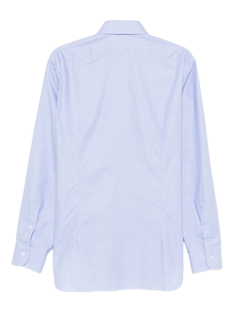 BARBA Camicia in cotone azzurro, view 2