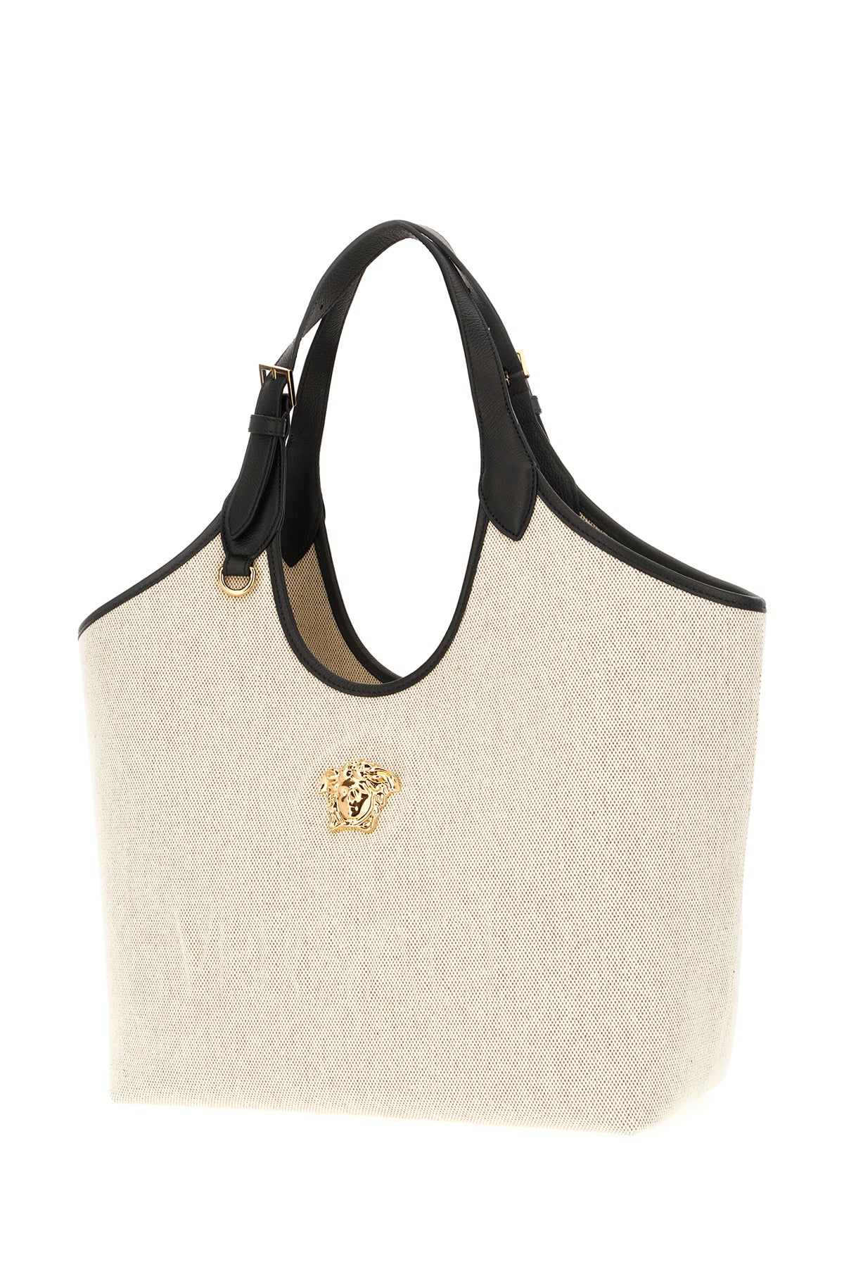 Versace Borsa shopping La Medusa in tela sabbia, view 2