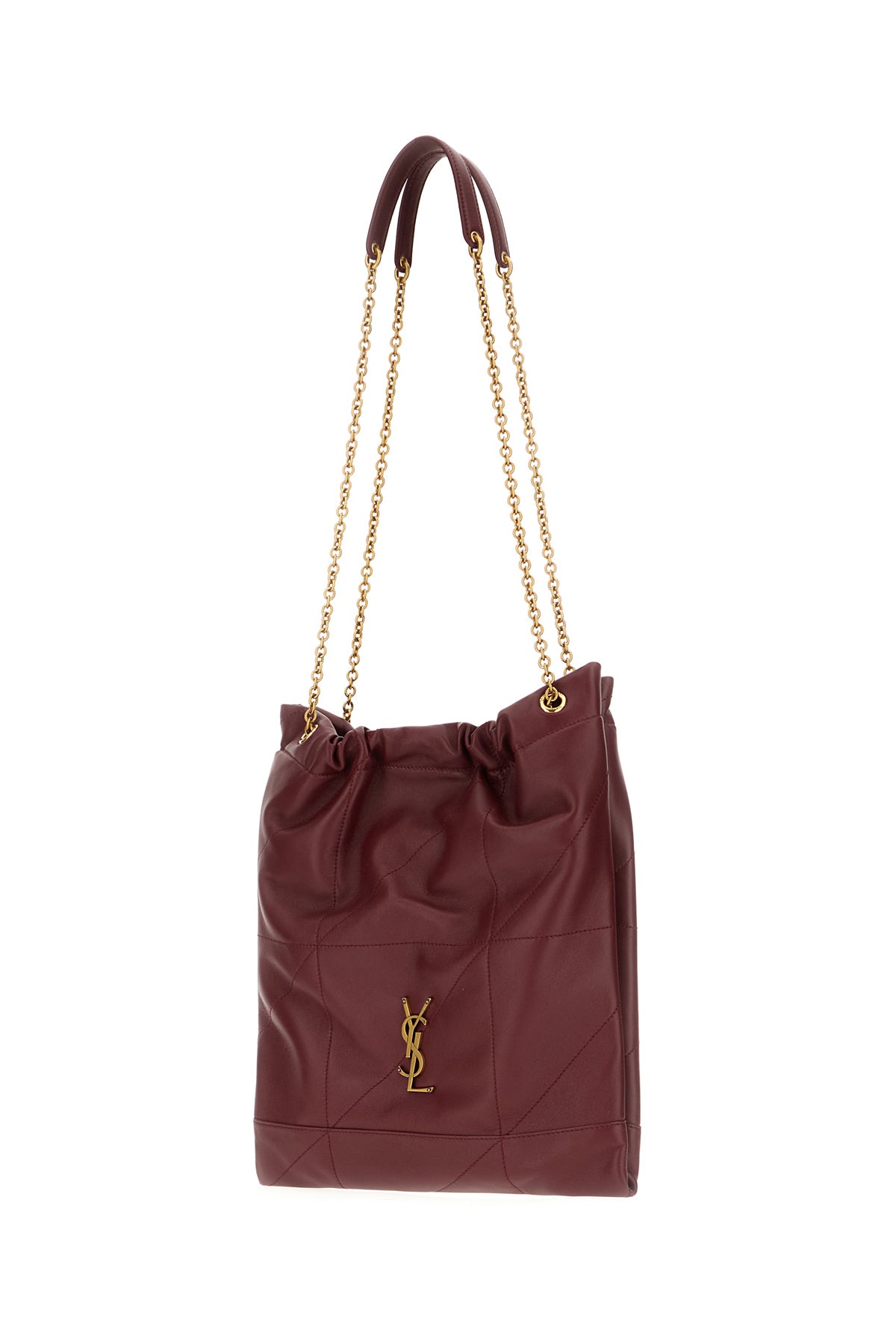 Saint Laurent Borsa a spalla Pochon in pelle bordeaux, view 2