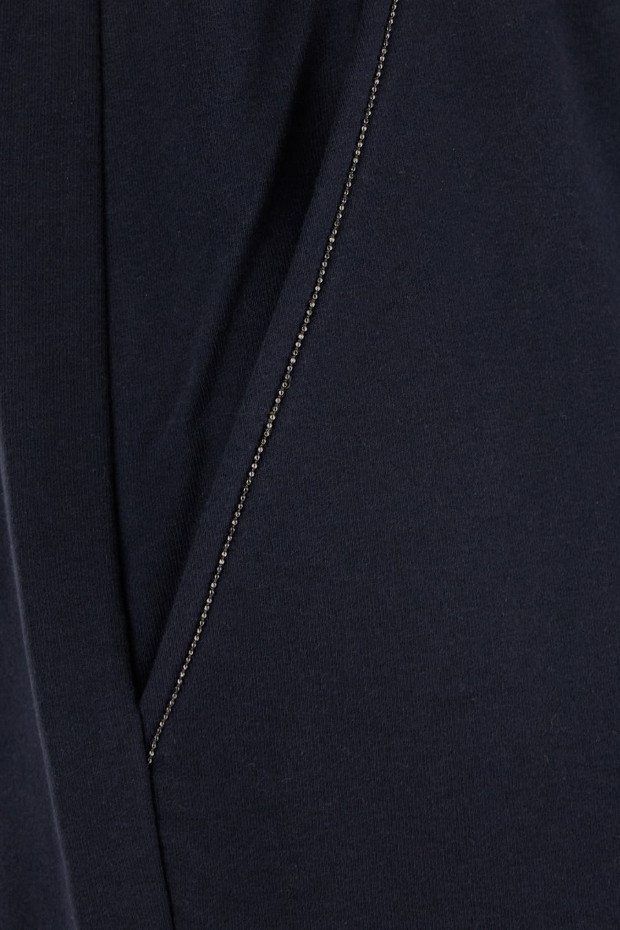 Brunello Cucinelli Pantalone in cotone stretch blu notte, view 3