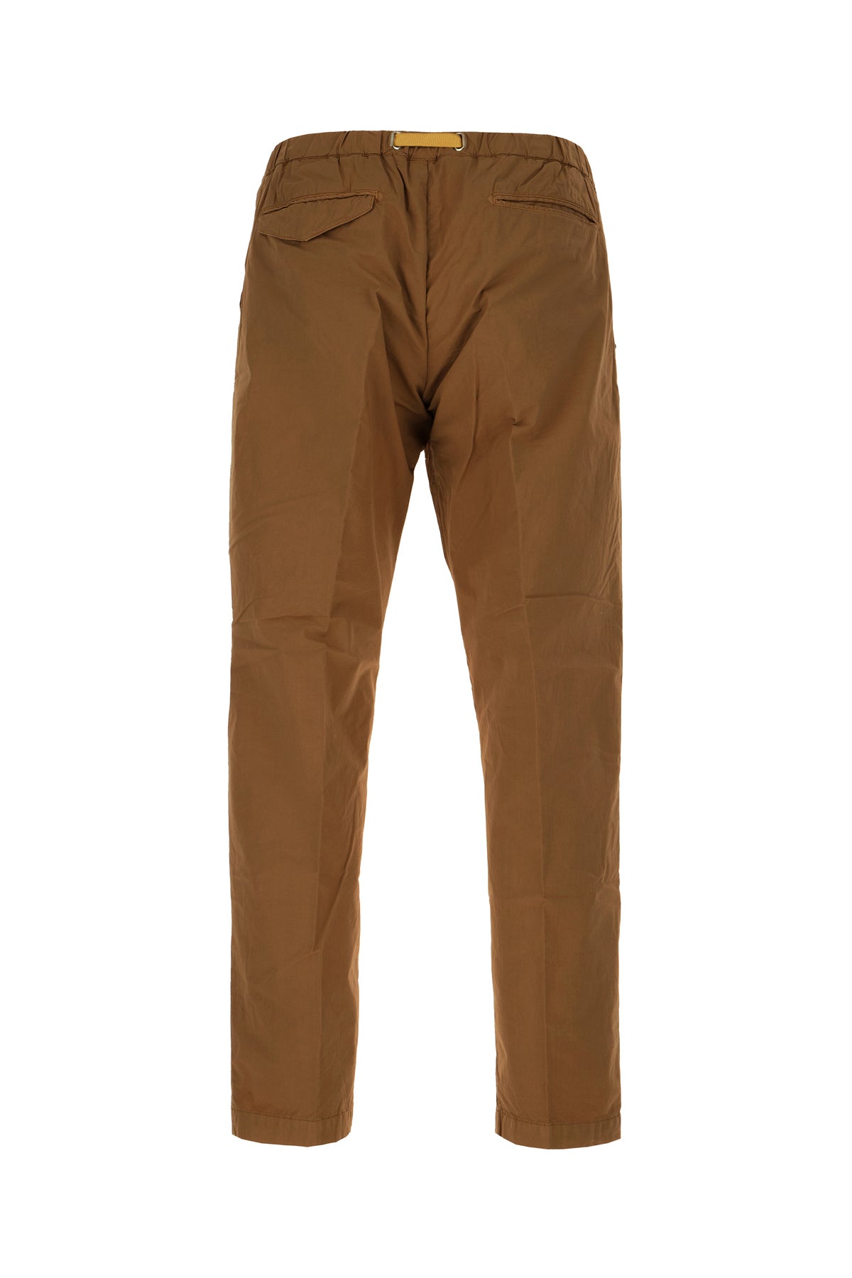 WHITE SAND Pantalone in cotone stretch cammello, view 2
