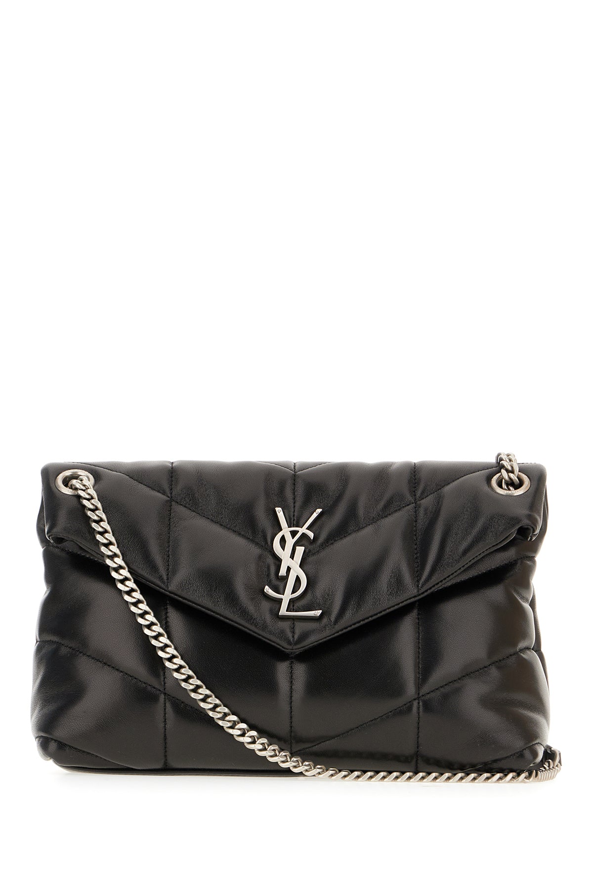 Saint Laurent Borsa a spalla Puffer piccola in nappa nera