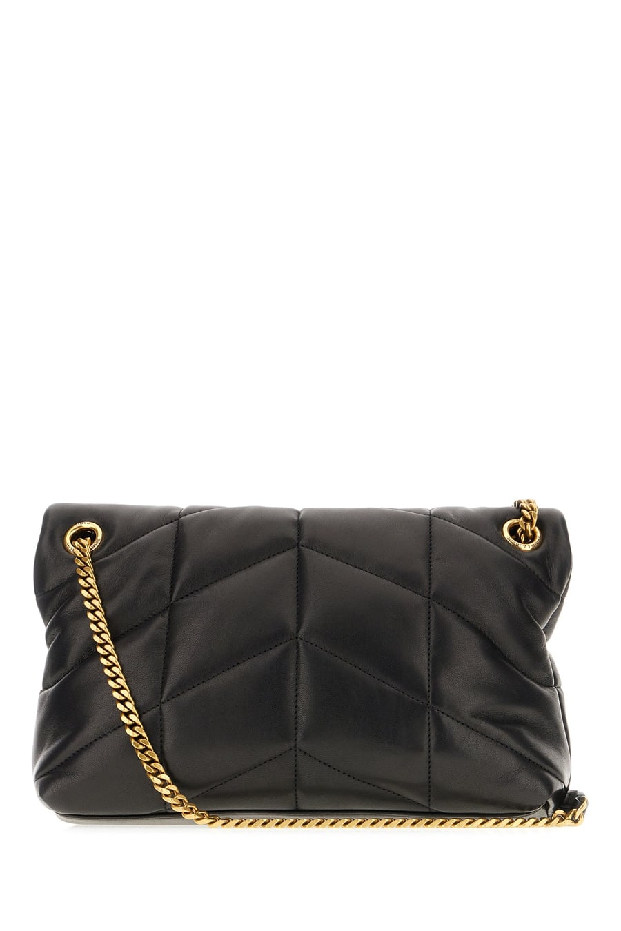 Saint Laurent Borsa a spalla Puffer piccola in nappa nera, view 3