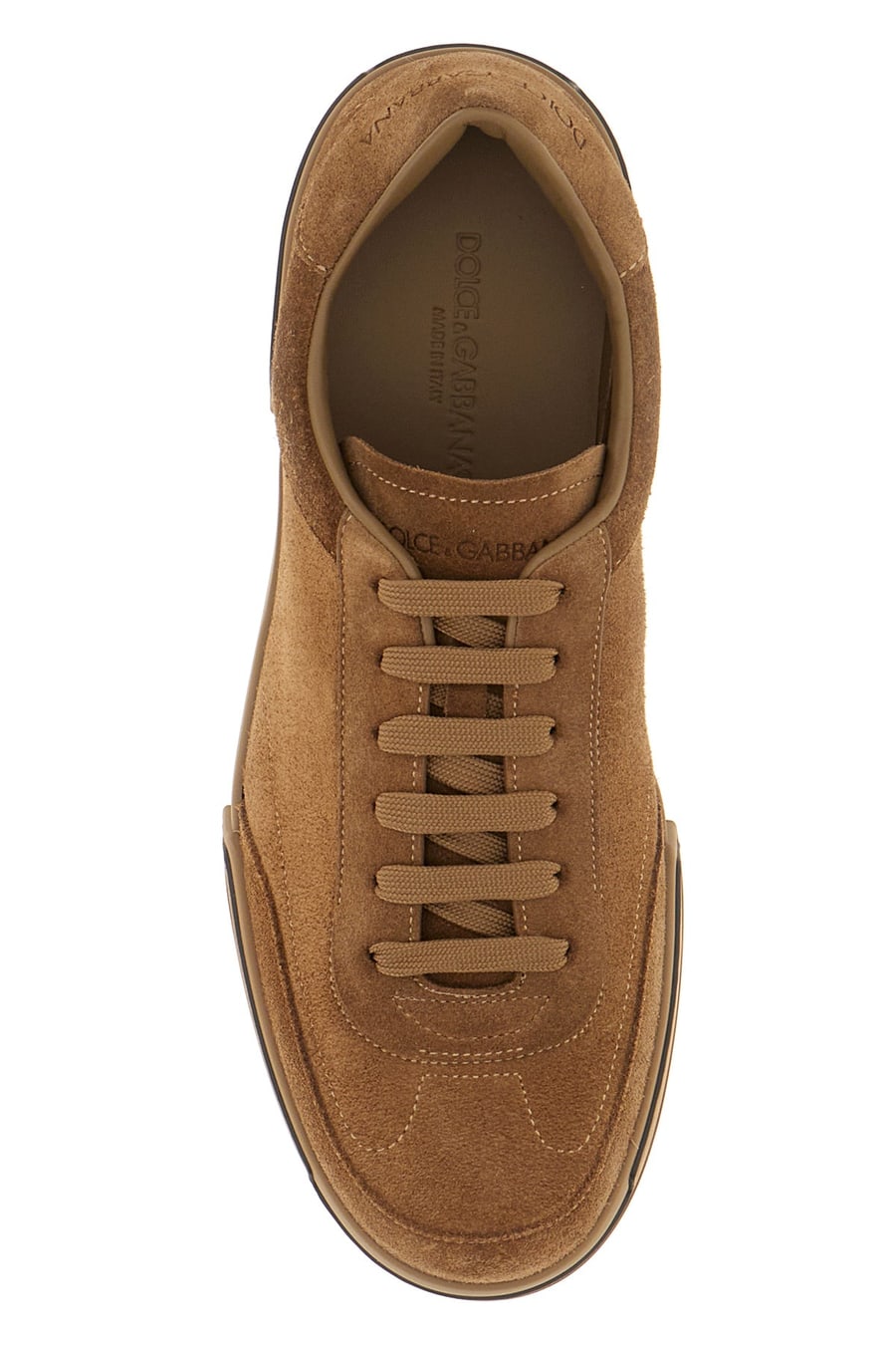Dolce & Gabbana Sneakers Portofino Light Florio Yacht in pelle scamosciata marrone, view 4