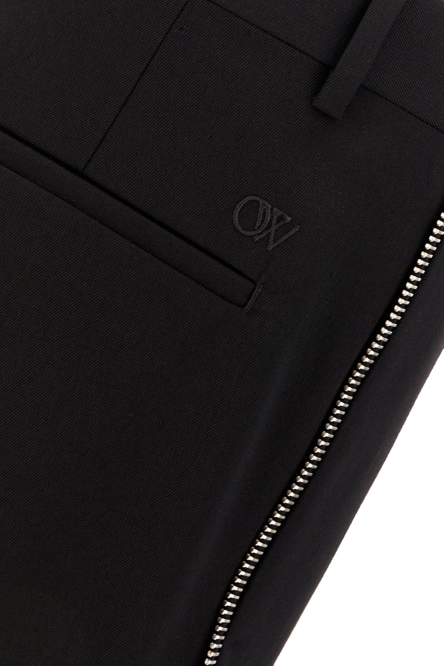 Off-White Pantalone in lana nera, view 3