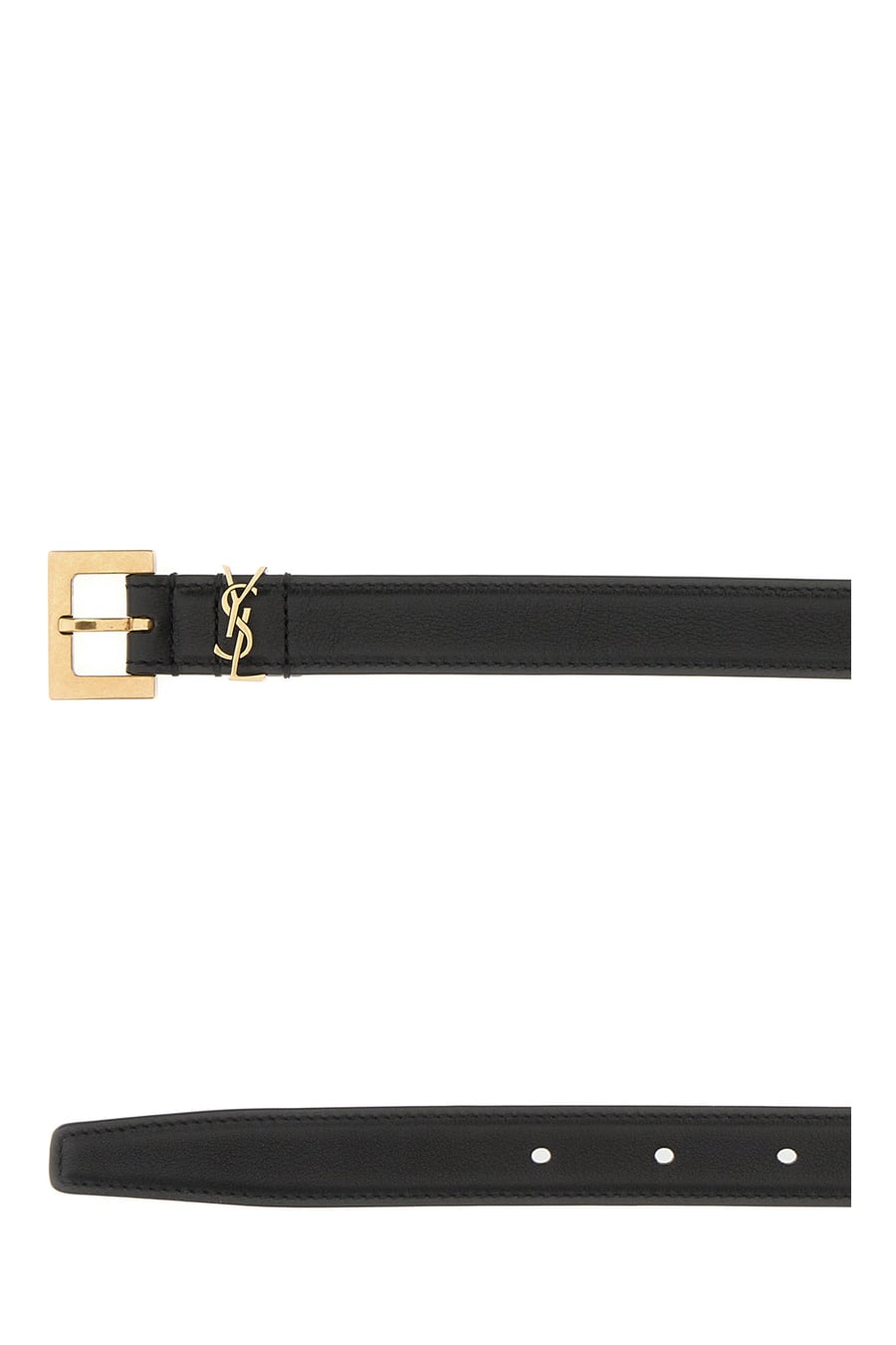 Saint Laurent Cintura in pelle nera, view 2