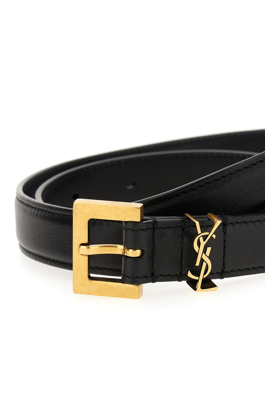 Saint Laurent Cintura in pelle nera, view 3