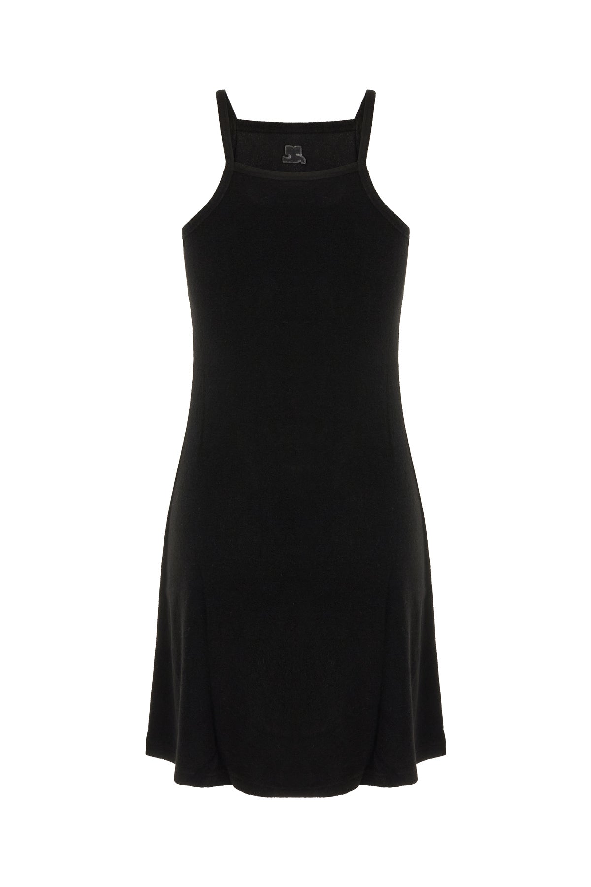COURREGES Abito in misto viscosa nero, view 2
