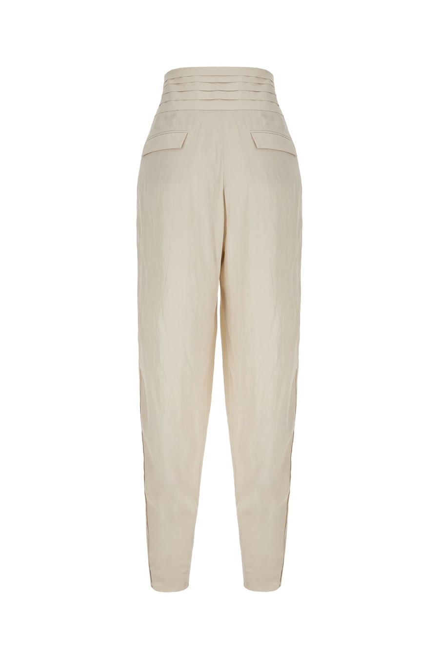 LANVIN Pantalone in raso grigio, view 2