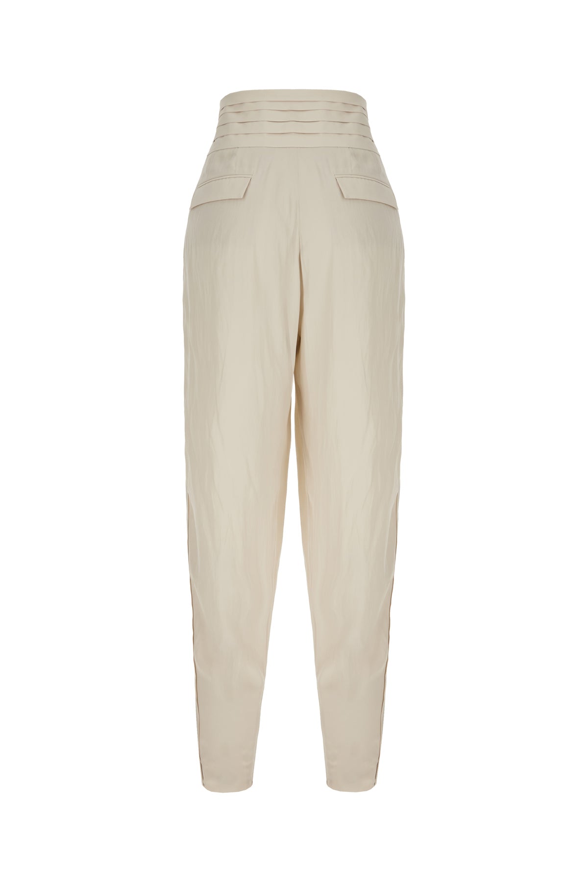 LANVIN Pantalone in raso grigio, view 2