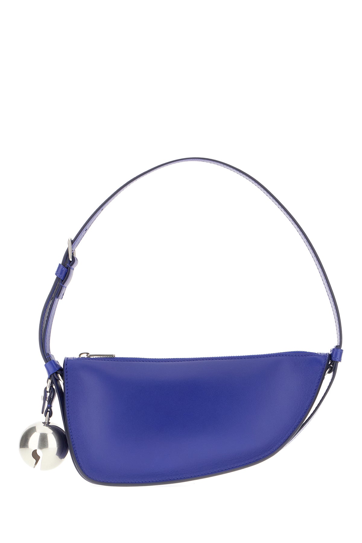 Burberry Borsa a spalla Shield mini in nappa blu elettrico