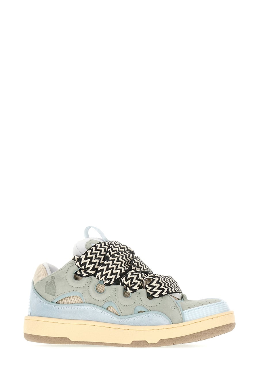 LANVIN Sneakers Curb multicolor in tessuto e pelle, view 2