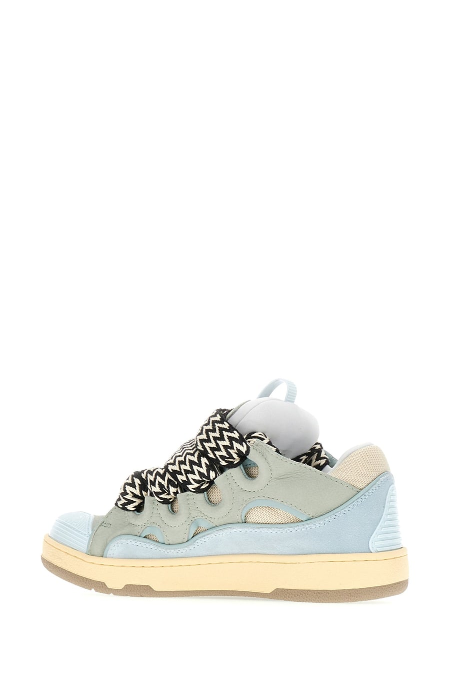 LANVIN Sneakers Curb multicolor in tessuto e pelle, view 3