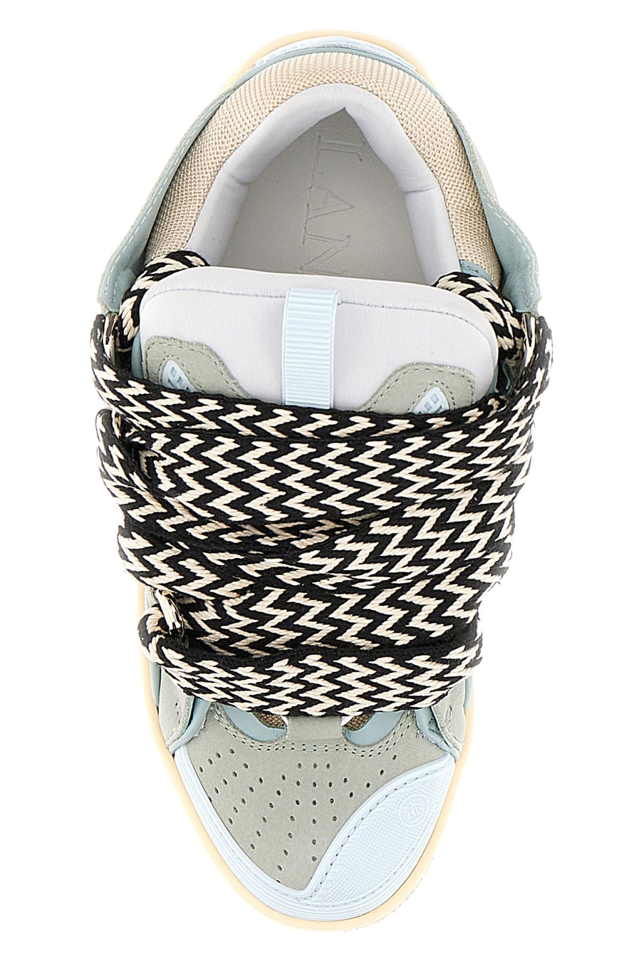 LANVIN Sneakers Curb multicolor in tessuto e pelle, view 4