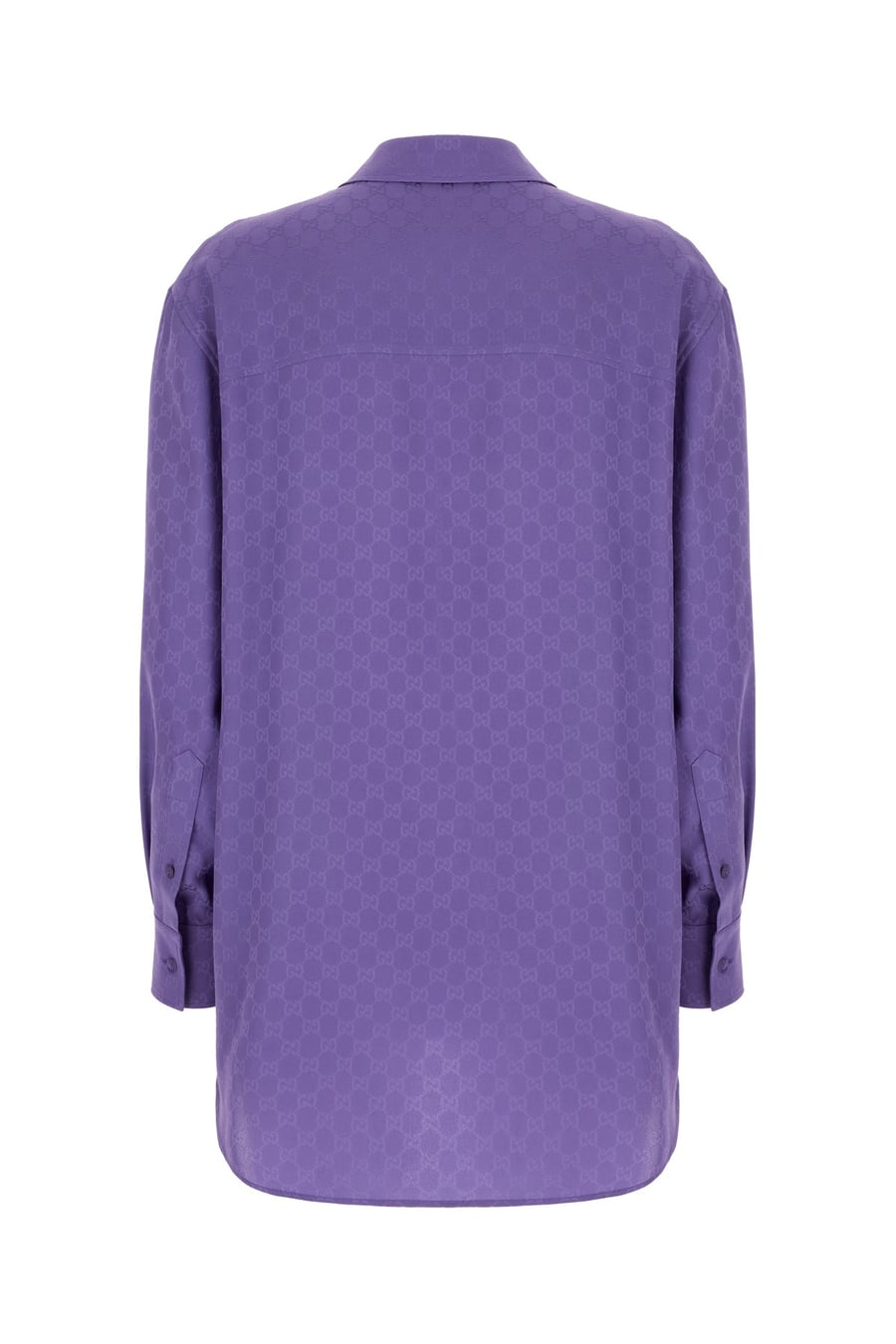 Gucci Camicia oversize in seta viola, view 2