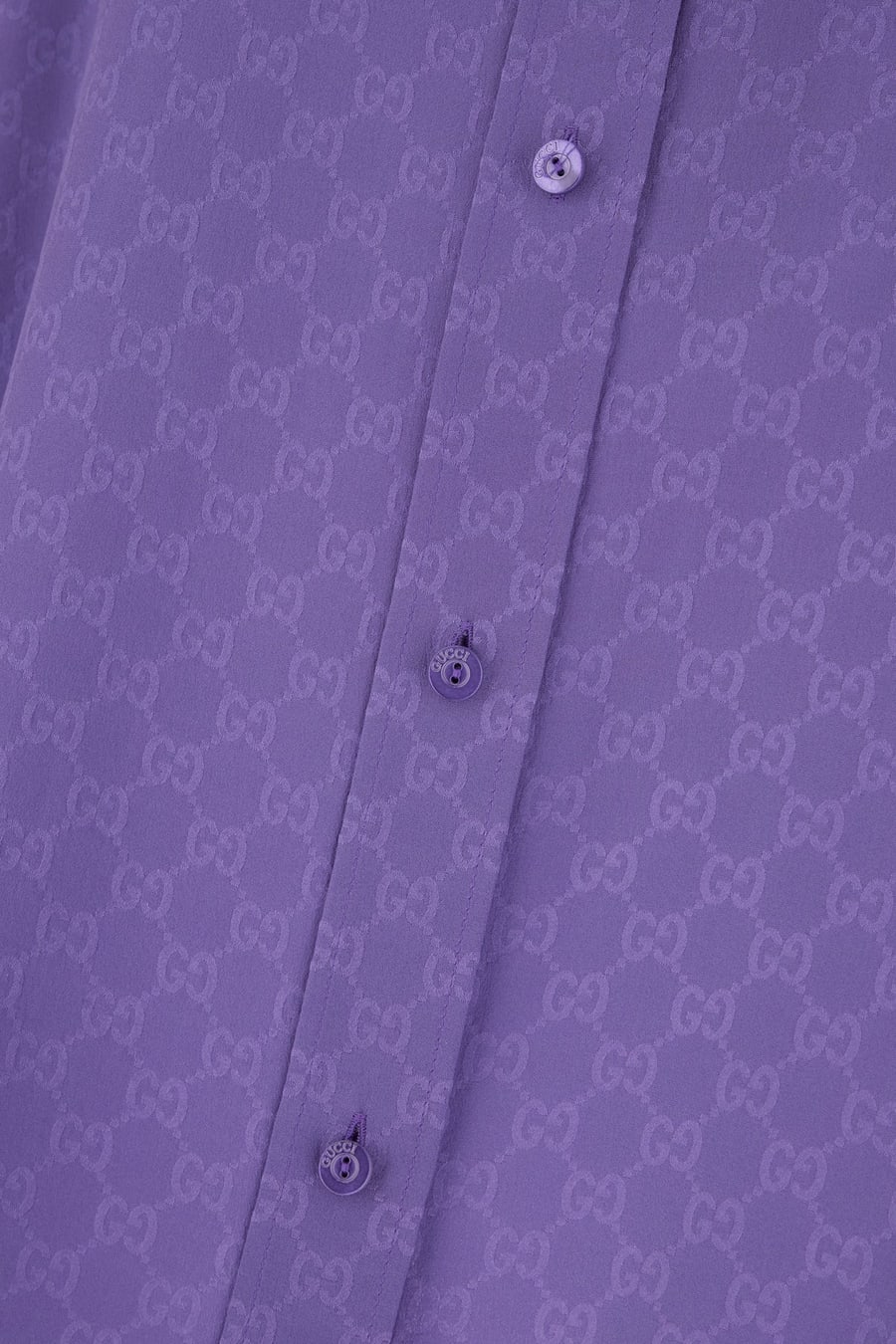 Gucci Camicia oversize in seta viola, view 3