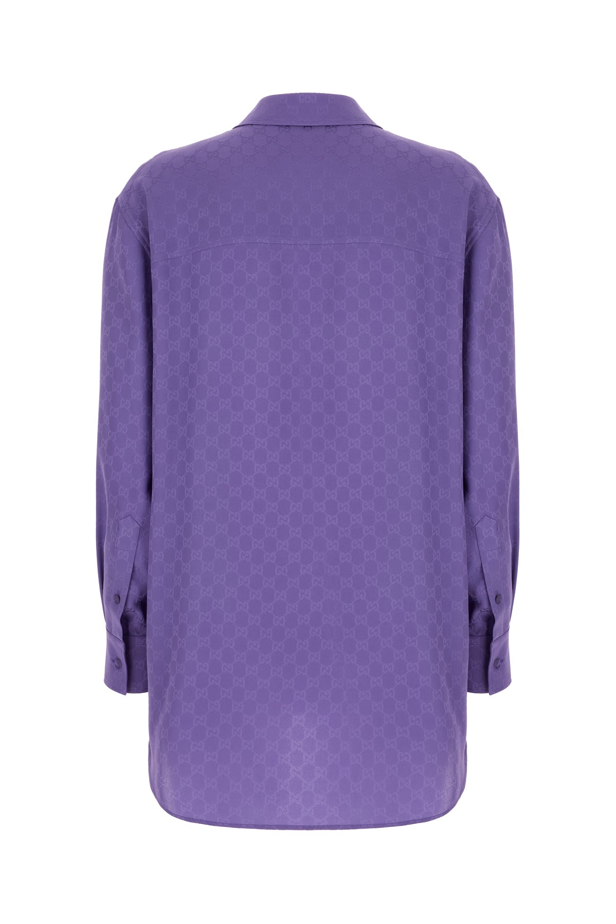 Gucci Camicia oversize in seta viola, view 2