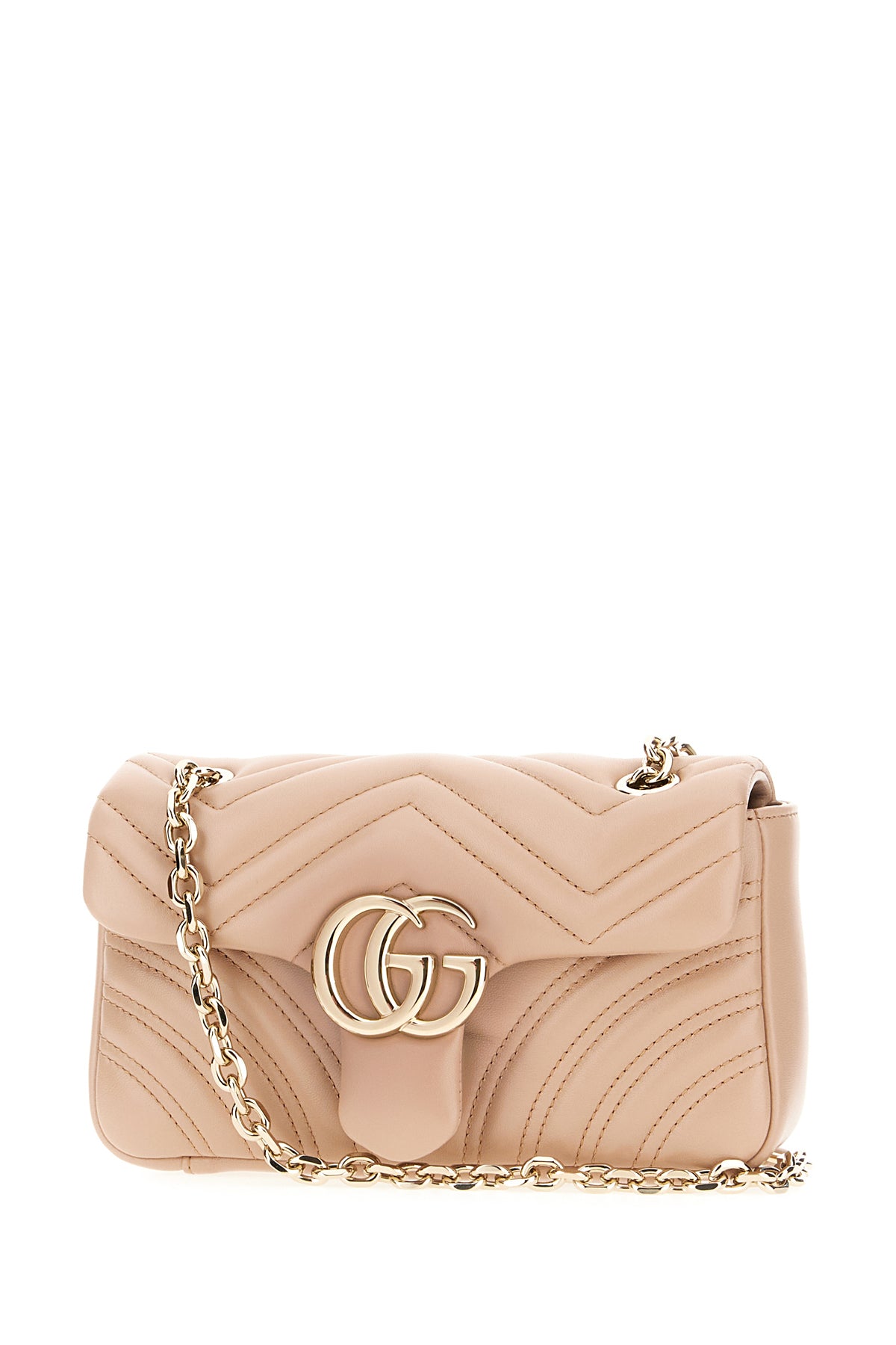 Gucci Borsa a spalla GG Marmont piccola in nappa rosa, view 2