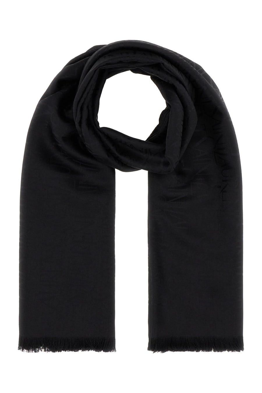 Saint Laurent Sciarpa in misto seta nera