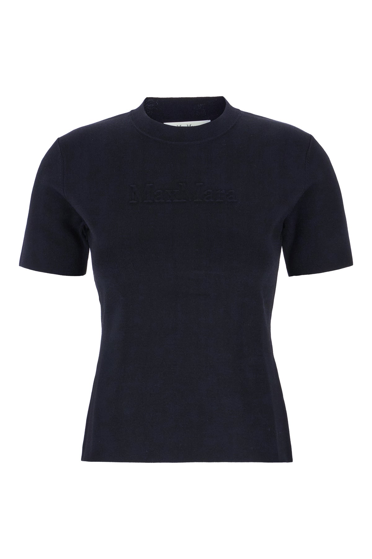 Max Mara T-shirt in misto viscosa stretch blu notte