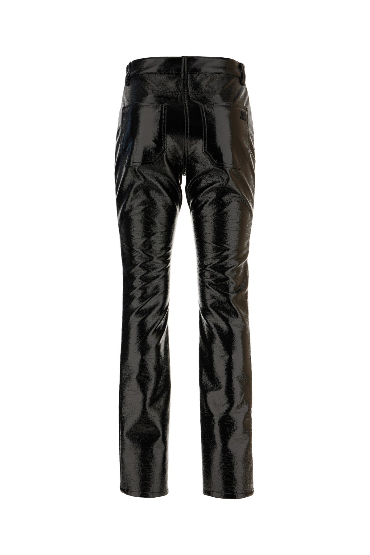 COURREGES Pantalone in similpelle nera, view 2