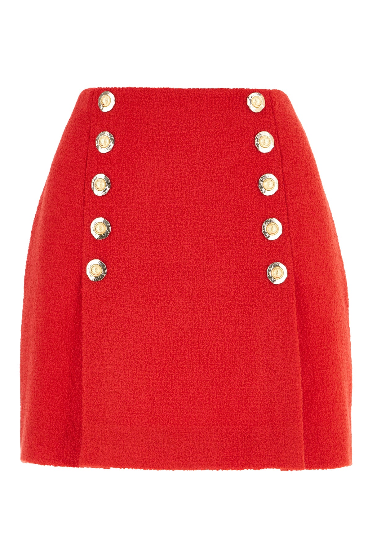 Balmain Gonna in misto lana rossa