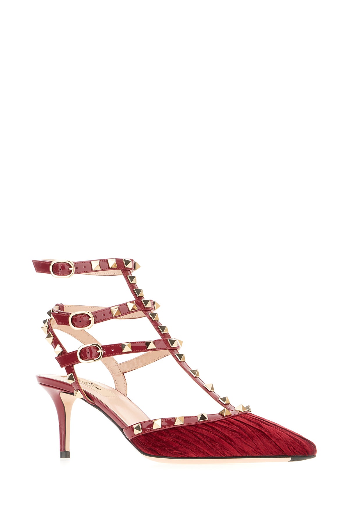 Valentino Garavani Scarpe con tacco in velluto rosso, view 2