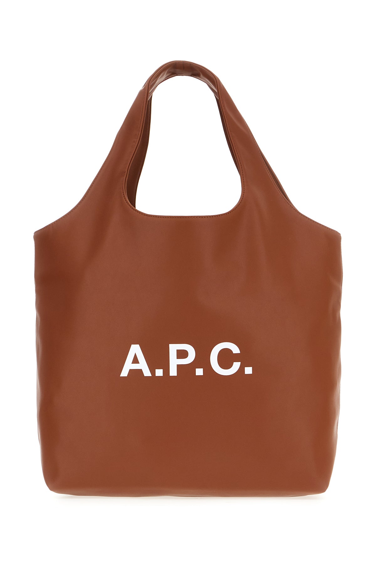 A.P.C. Borsa shopping Ninon in simil pelle cognac